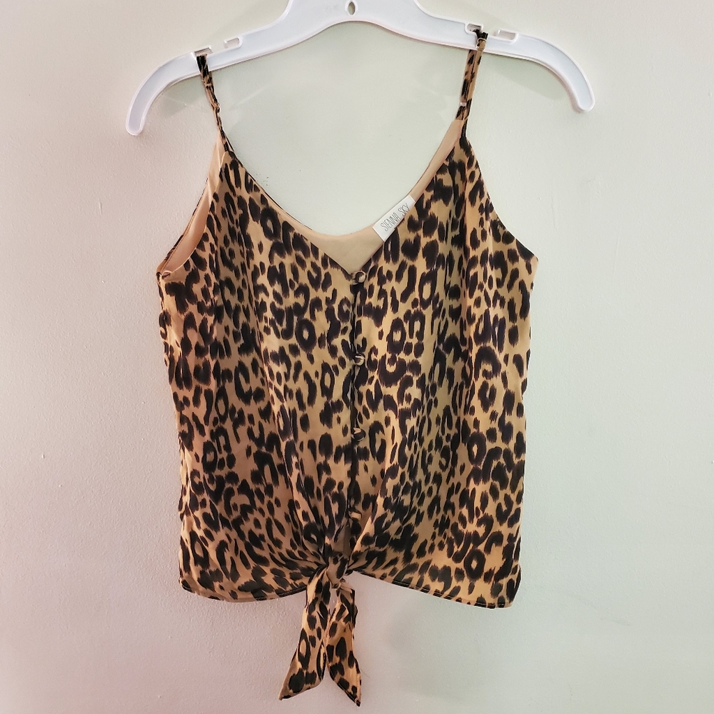 NWT Sienna Sky Cheetah Tank Top XS Adjustable Straps